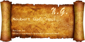 Neubert Gyöngyi névjegykártya